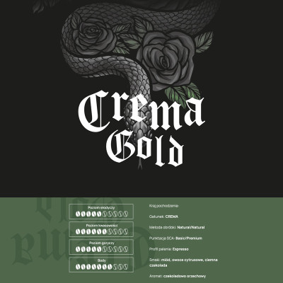 Kawa ziarnista Crema Gold, Natural Espresso, Czekoladowo orzechowa 500g
