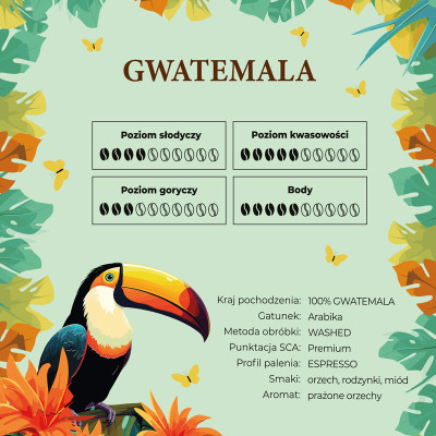 Kawa ziarnista Guatemala, 100% Arabika, Espresso 500g