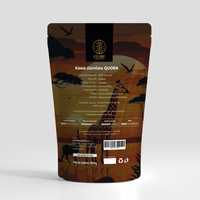 Kawa ziarnista Quora (Tanzania), 100% Arabika, Espresso 500g
